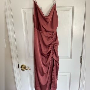 Mauve silk midi dress size m (perfect for wedding guest or special occasion)